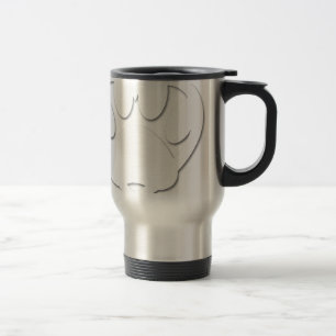 Paper Cut Dog Paw And Heart Shape Travel Mug