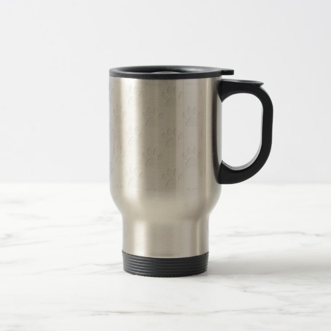 Paper Cut Dog Paw Pattern Travel Mug (Right)