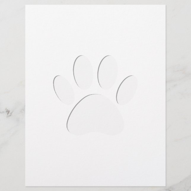Paper Cut Dog Paw Print (Front)