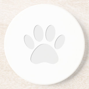 Paper Cut Dog Paw Print Coaster