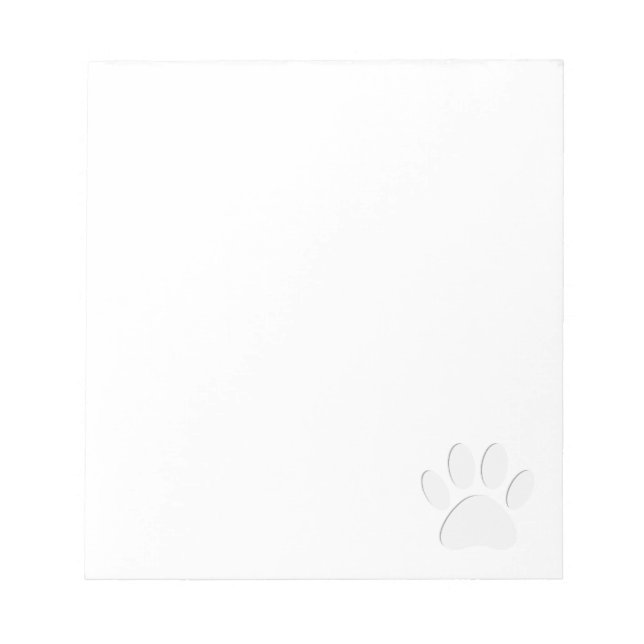 Paper Cut Dog Paw Print Custom  Notepad (Front)