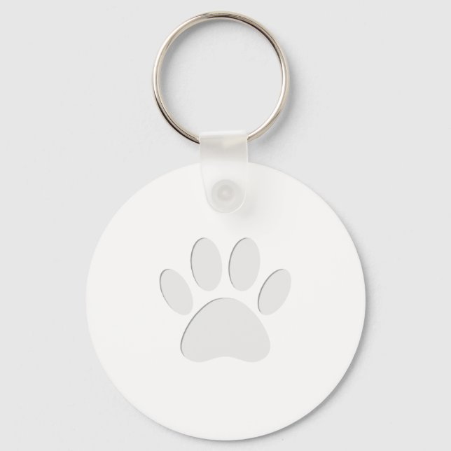 Paper Cut Dog Paw Print Keychain (Front)