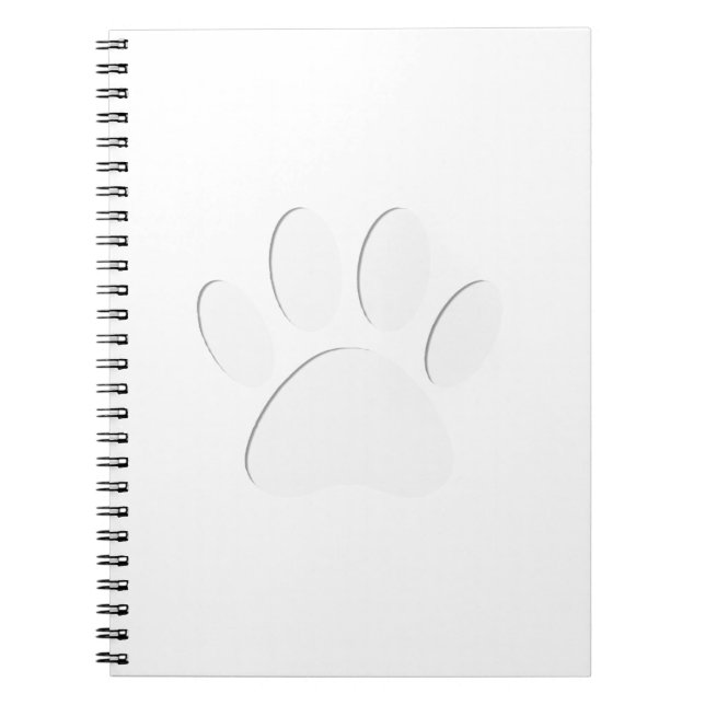 Paper Cut Dog Paw Print Notebook (Front)