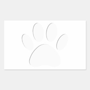 Paper Cut Dog Paw Print Sticker