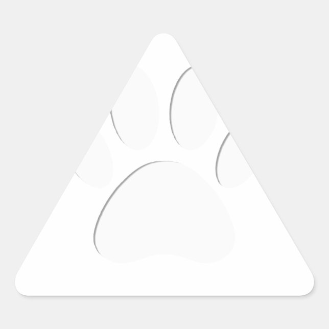 Paper Cut Dog Paw Print Triangle Sticker (Front)