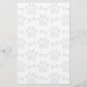 Paper Cut Dog Paws And Bones Pattern