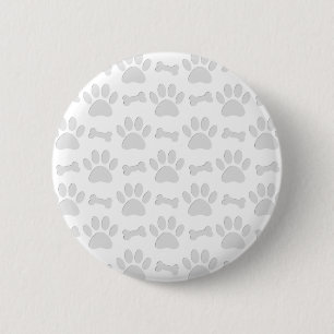 Paper Cut Dog Paws And Bones Pattern 2 Inch Round Button