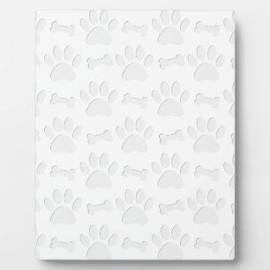 Paper Cut Dog Paws And Bones Pattern Plaque