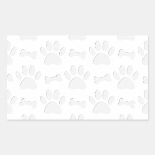 Paper Cut Dog Paws And Bones Pattern Sticker