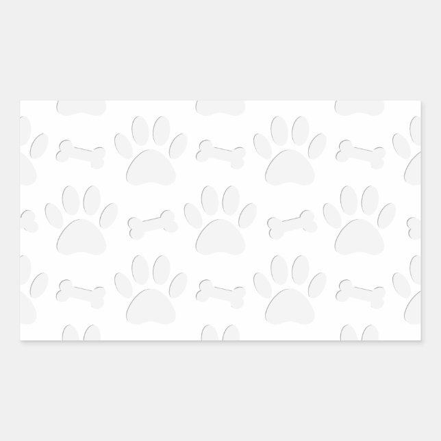 Paper Cut Dog Paws And Bones Pattern Sticker (Front)