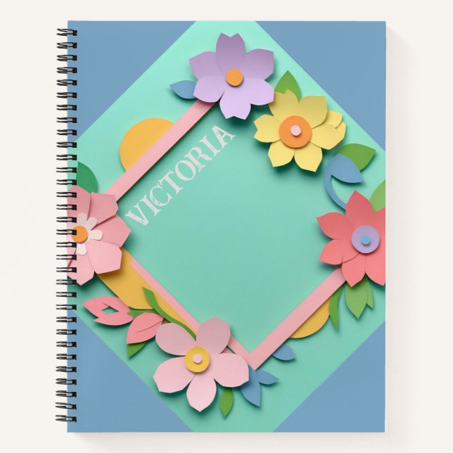 Paper Cut Flowers Custom Notebook (Front)