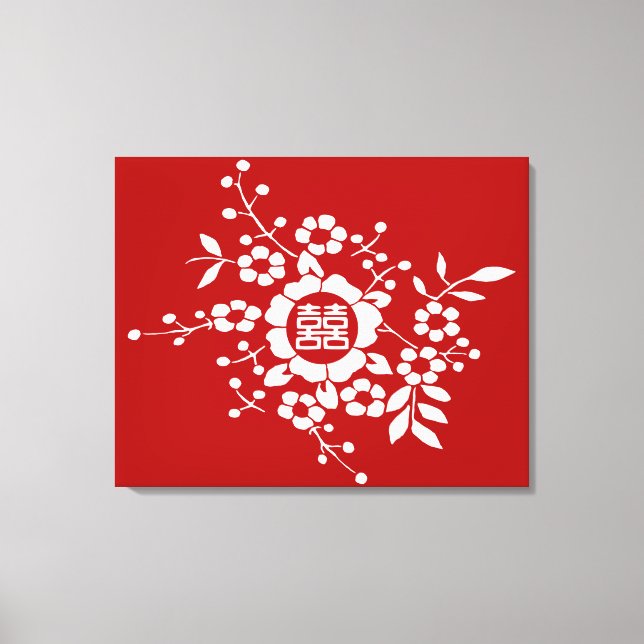 Paper Cut Flowers • Double Happiness Canvas Print (Front)