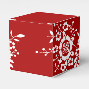 Paper Cut Flowers • Double Happiness Favor Box