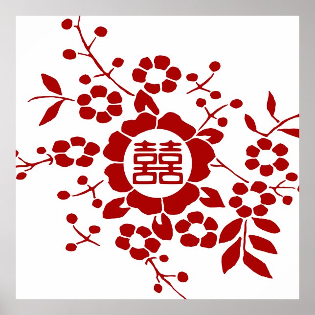 Paper Cut Flowers • Double Happiness Poster (Front)