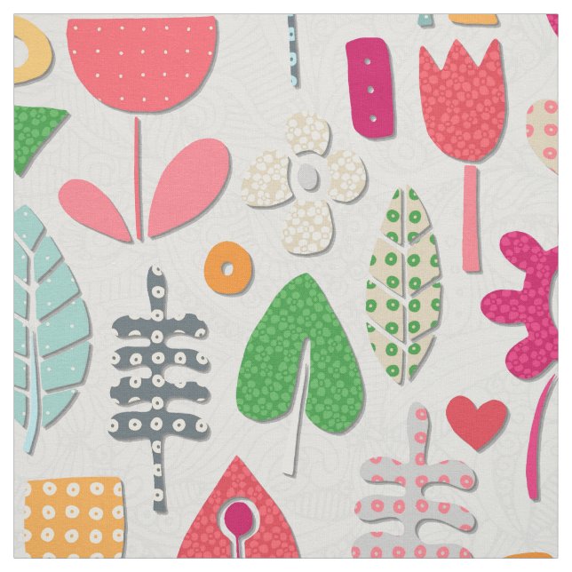 paper cut flowers silver fabric (Swatch)