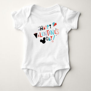 Paper Cut Mickey   Happy Valentine's Day Baby Bodysuit
