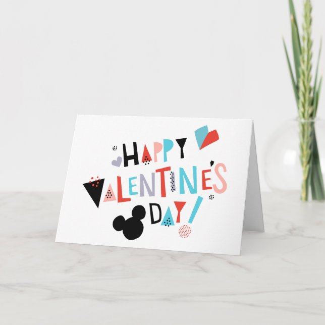 Paper Cut Mickey | Happy Valentine's Day Card (Front)