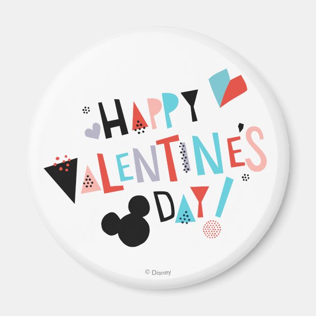 Paper Cut Mickey | Happy Valentine's Day Magnet (Front)