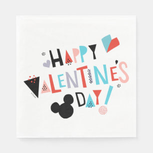 Paper Cut Mickey   Happy Valentine's Day Napkin