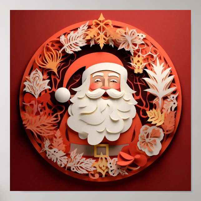 Paper Cut-out Santa Claus Poster (Front)