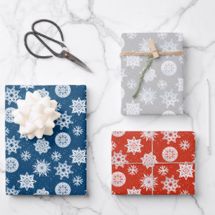 Paper Cut Snowflake Pattern Custom Colour Gift Wra