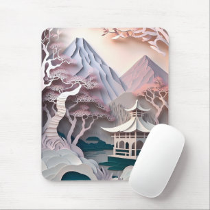 Paper Cutout Pavilion Landscape Mousepad