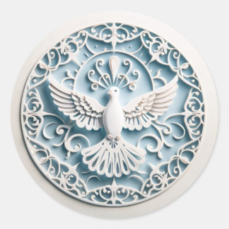 Paper Cutting Look Holy Spirit The Paraclete Classic Round Sticker