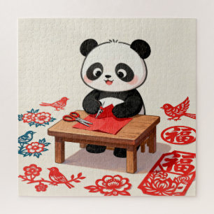 Paper-Cutting Panda Puzzle