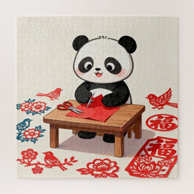 Paper-Cutting Panda Puzzle  (Vertical)