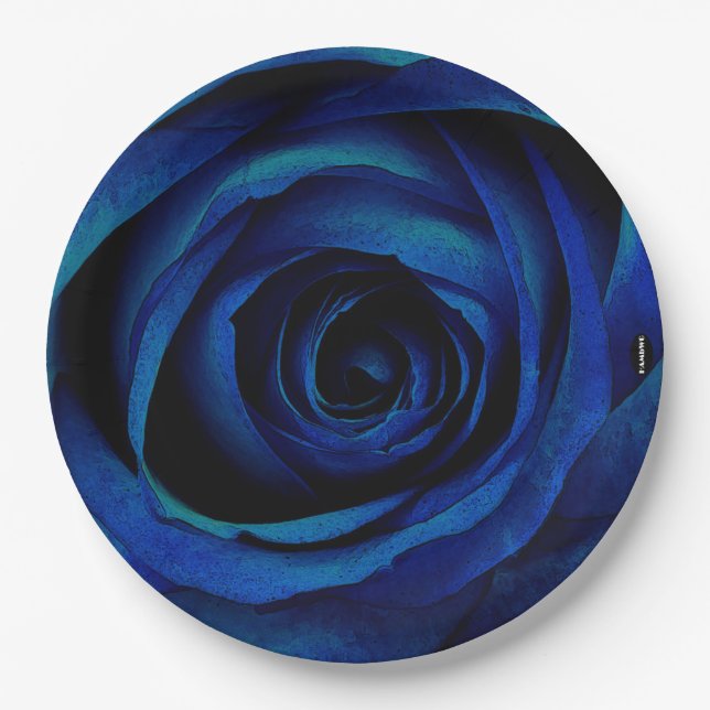 Paper Dinner Plate HAMbyWG Blue Rose (Front)