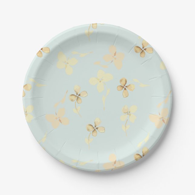 Paper dish with floral design. (Front)