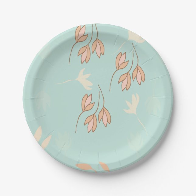Paper dish with floral design. (Front)