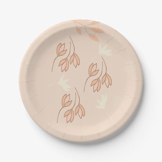 Paper dish with floral design, for wedding. (Front)