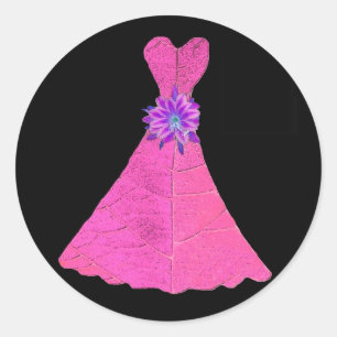 Paper Doll Bridesmaid Dresses Classic Round Sticker