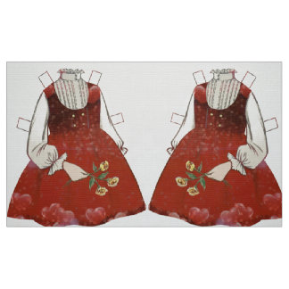 Paper Doll Christmas Fabric