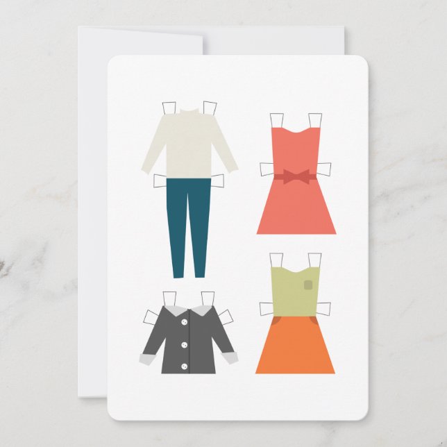 Paper Doll Fashion Invitation (Front)