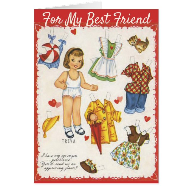 Paper Dolls Valentine's Day Personalized Vintage (Front)