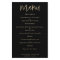 PAPER Elegant Gold Script Black Wedding Menu