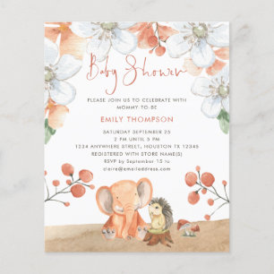 PAPER   Elephant Hedgehog Florals Girl Baby Shower