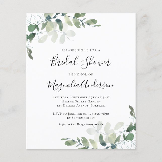PAPER Eucalyptus Bridal Shower Invitation (Front)