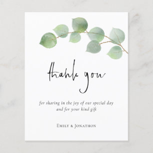 PAPER Eucalyptus Leaf Script Photo Thank You