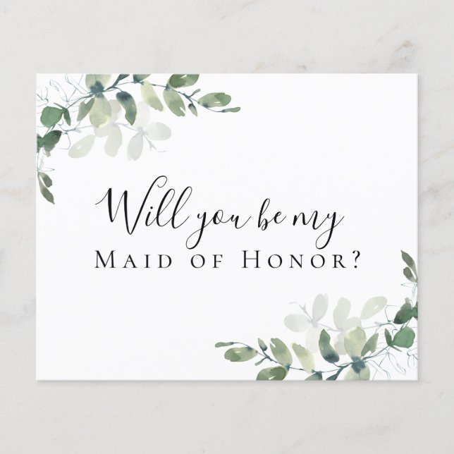 PAPER Eucalyptus Will You be My Maid of Honor (Front)