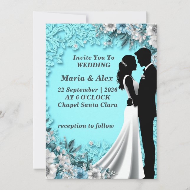 ✨ Paper Floral Wedding For Guest Invitation ✨ (Front)