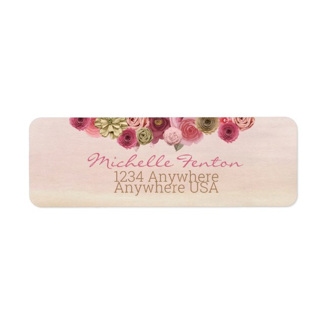 paper flower address label flower (Front)