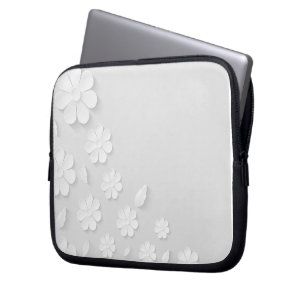 paper-flower-background-white laptop sleeve