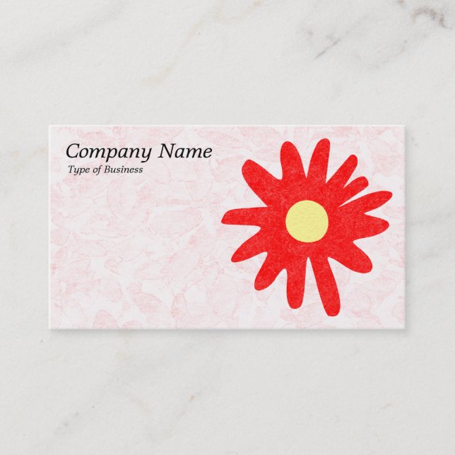 Paper Flower - Red Business Card (Front)