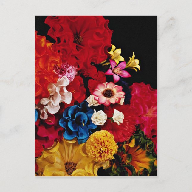 Paper flowers from Mexico  flowers Postcard (Front)