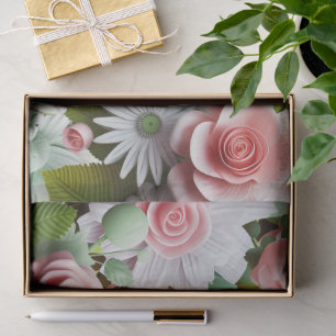 Paper Flowers Pink and Spring Green