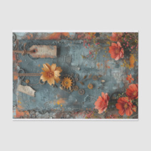 Paper Flowers, Tags and Gears Mixed Media