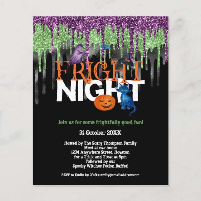 PAPER | Fright Night Glitter Drip Halloween Party  (Front)